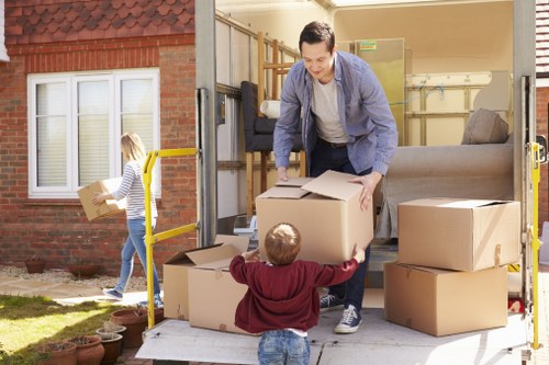 Furniture and box transport with a moving van in Acton